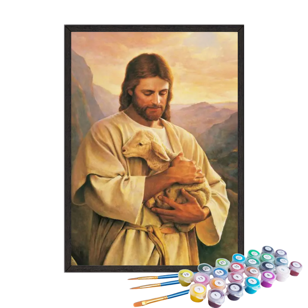 Paint By Numbers - Jesus and the Lamb