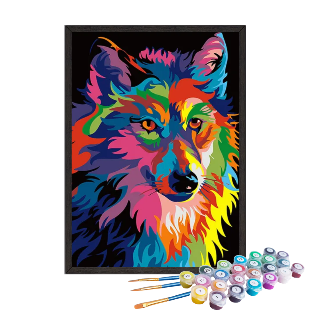 Paint By Numbers - Psychedelic Wolf