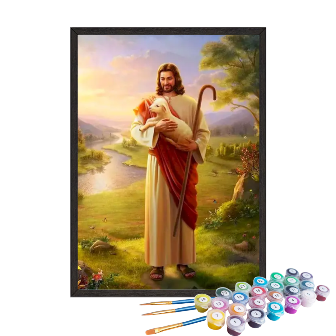 Paint By Numbers - Jesus and the Little Lamb